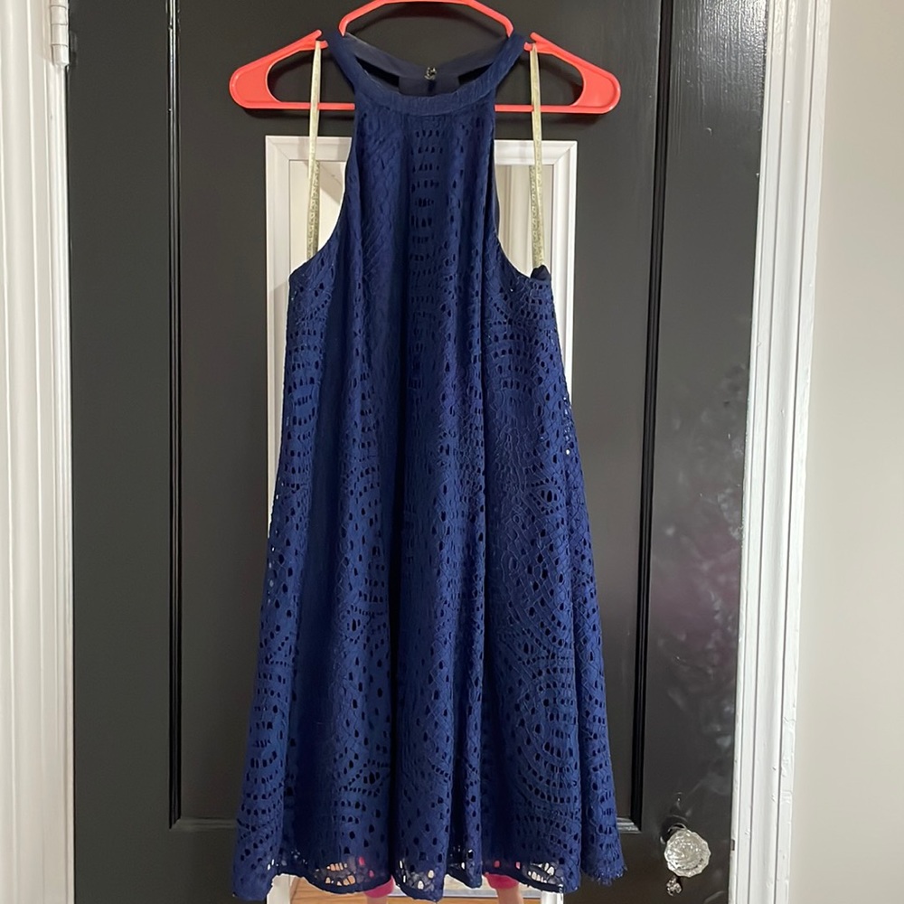 Lilly Pulitzer Size Large Navy Eyelet Dress